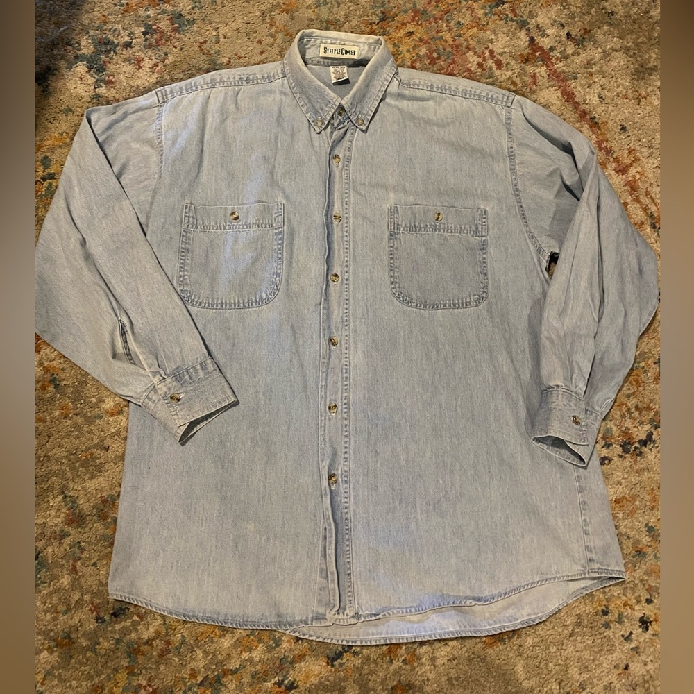 Vintage, Steeple Chase, Denim, Button Down